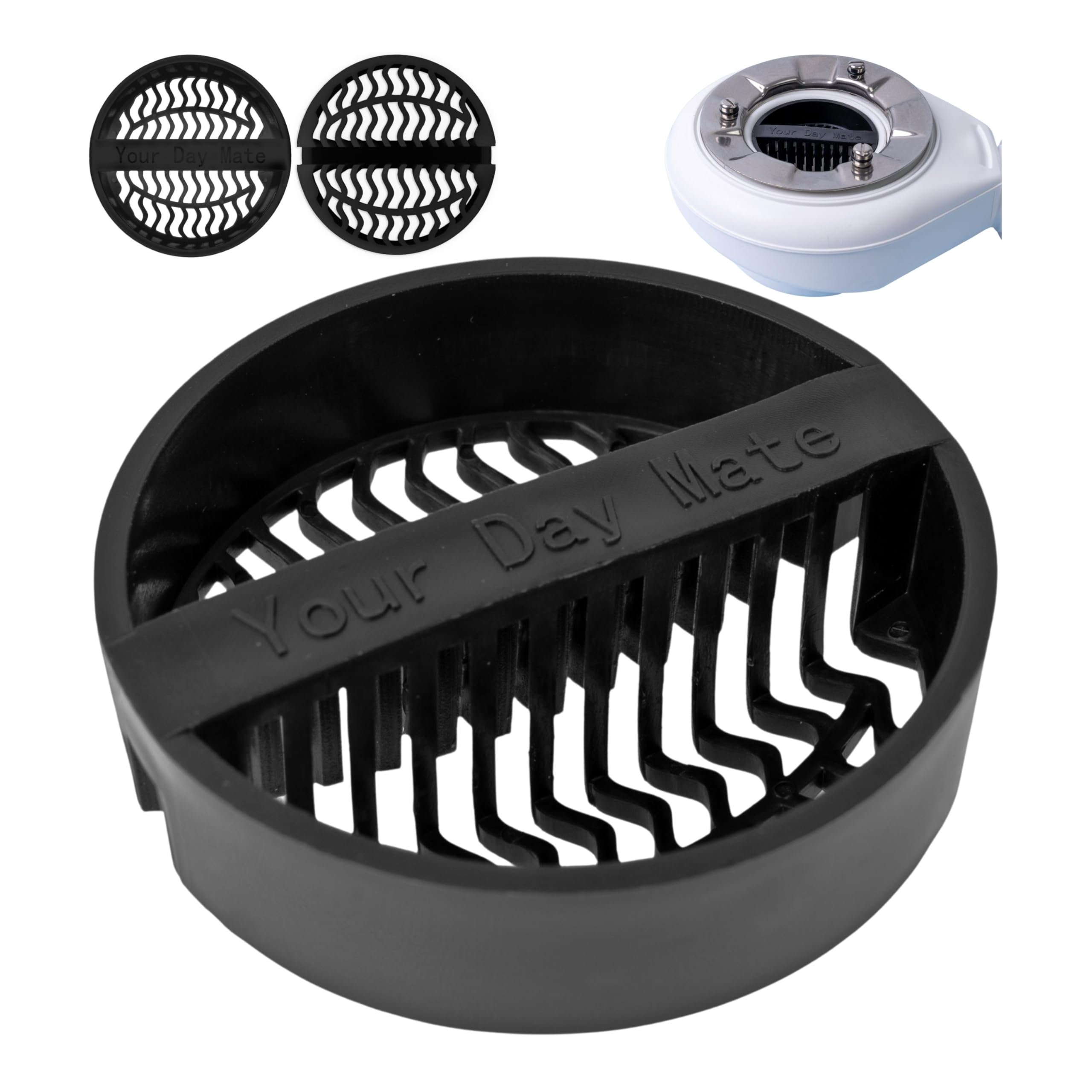 Hair strainer for shower, 1 piece, in black, compatible with Viega Tempoplex from year of construction 2006 to present, replacement dip tube hair trap shower for model 6961.96, 582 951