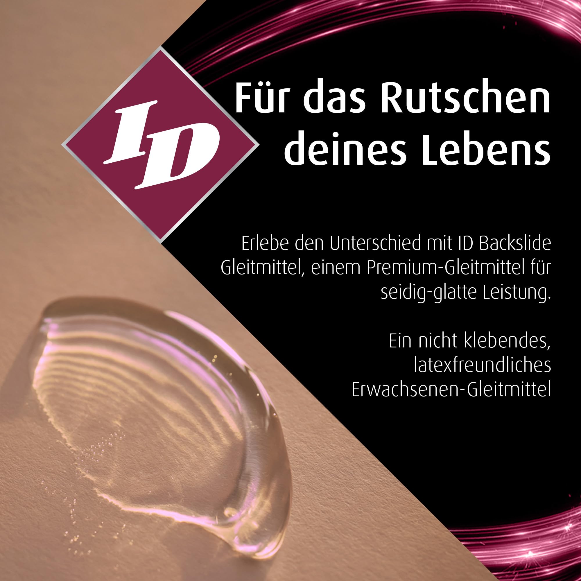 ID BackSlide Silikon-Analgleitgel 250 ml – Premium-Analgleitgel für diskreten Geschlechtsverkehr, wasserfestes Schmiermittel für Männer