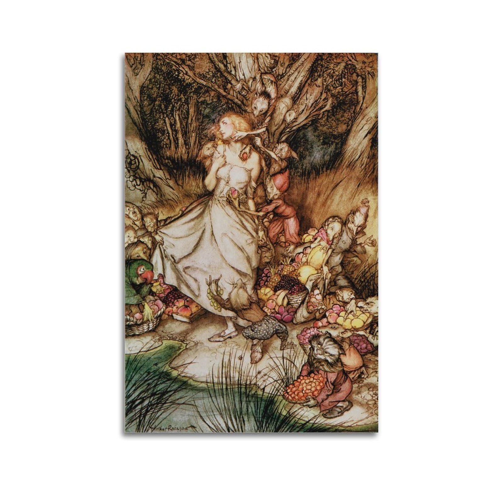 Arthur Rackham Famous Art poster Goblin Market Home Decor Poster Wall Art Hanging Picture Print Bedroom Decorative Painting Posters Room Aesthetic 12x18inch(30x45cm)