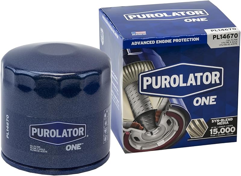Filtro de óleo do motor PurolatorONE PL14670 para Dodge Ram 1500, Dakota, Grand Caravan, Durango, Jeep Wrangler, Grand Cherokee e Chrysler Town & Country – 1 unidade