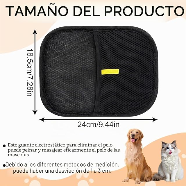 Foto 2 de 6 de Guantes quitapelos para mascotas,2 Piezas,Guantes de aseo para mascotas,reutilizables, antiestáticos