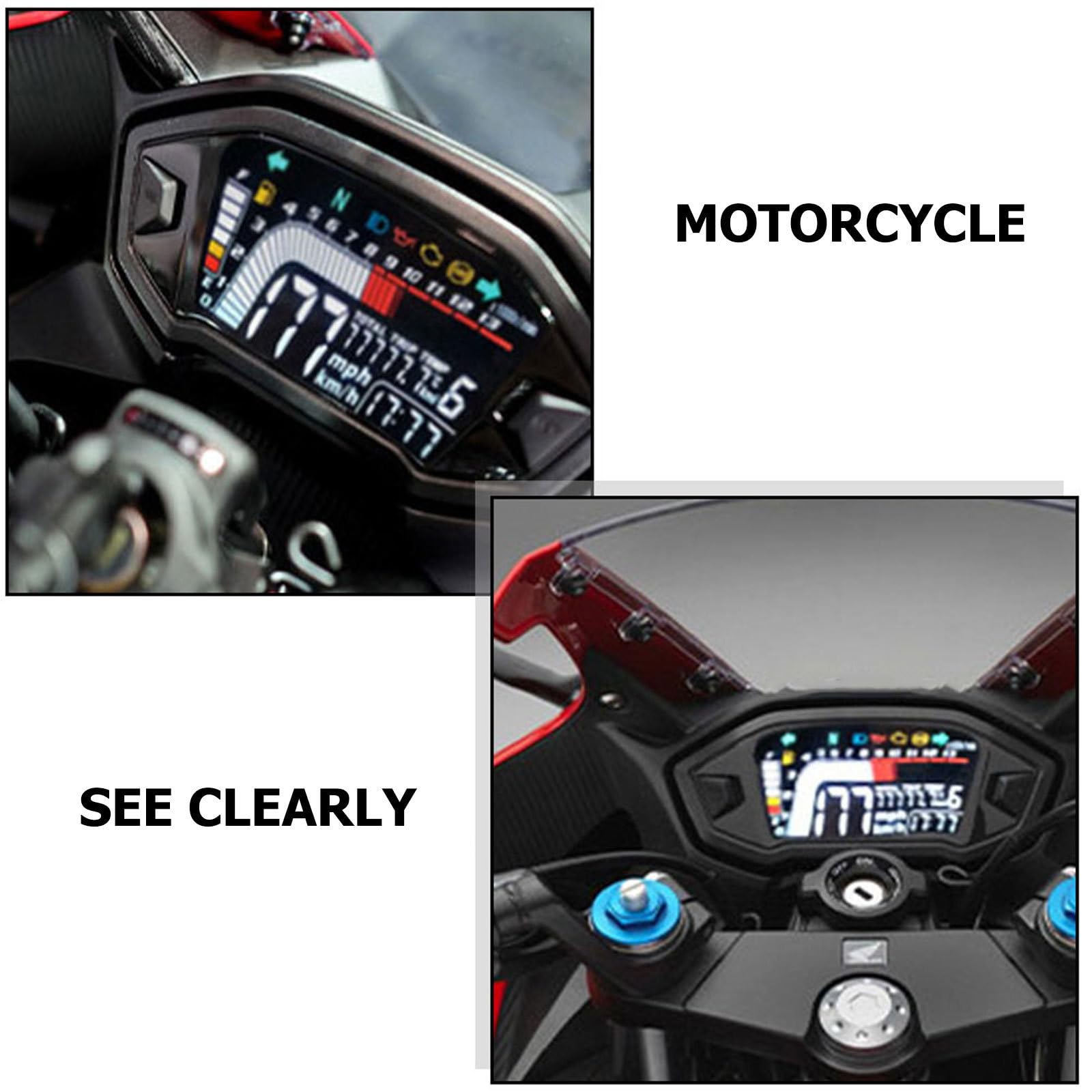 Velocímetro Digital LCD para Motocicleta, ABS Negro, Pantalla Color