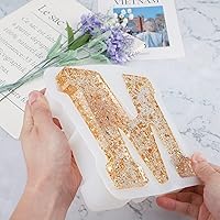 Vista 4 de Gartful Moldes de letras grandes de 7 pulgadas para resina, molde de resina epoxi del alfabeto mayúscula M 3D, moldes de letras de resina gruesa