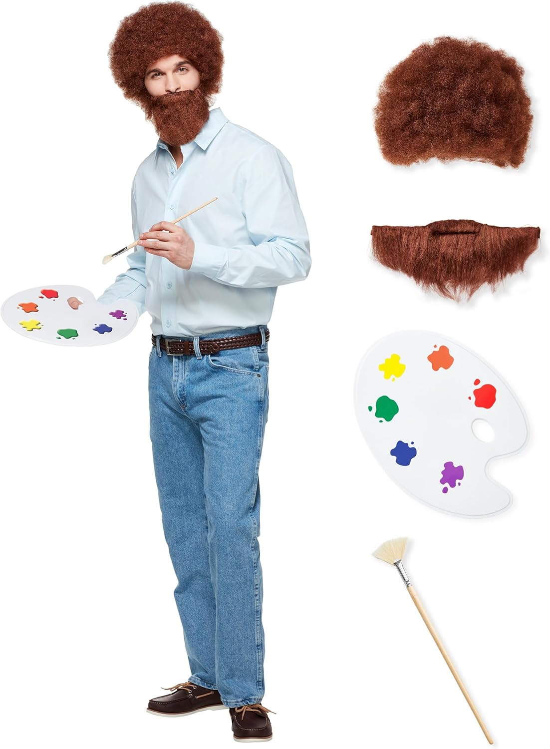 Amazon.com: Spirit Halloween Adult Bob Ross Costume | Officially ...