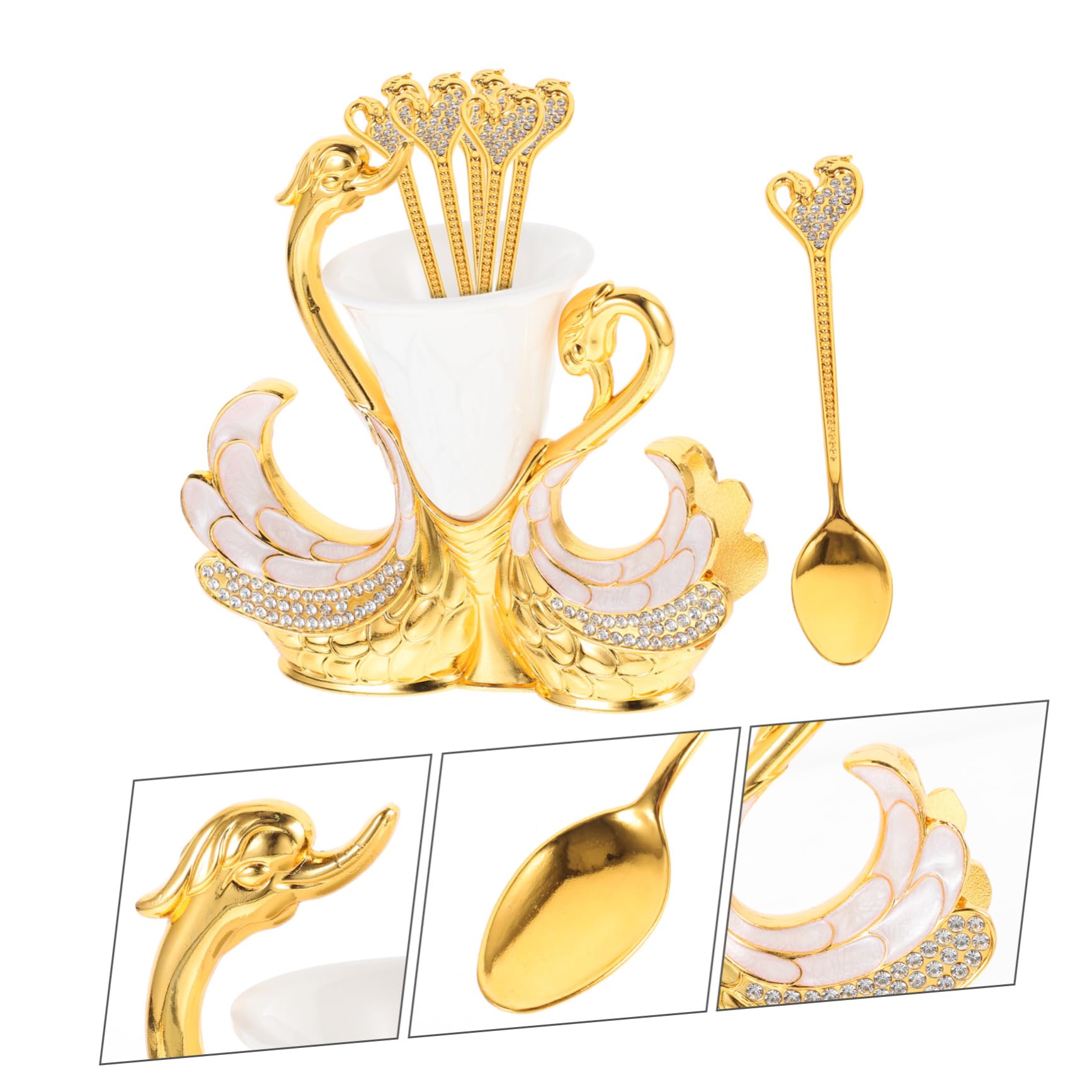 Juego de Cucharas de Café Creativas en Metal, 1 Set Dorado
