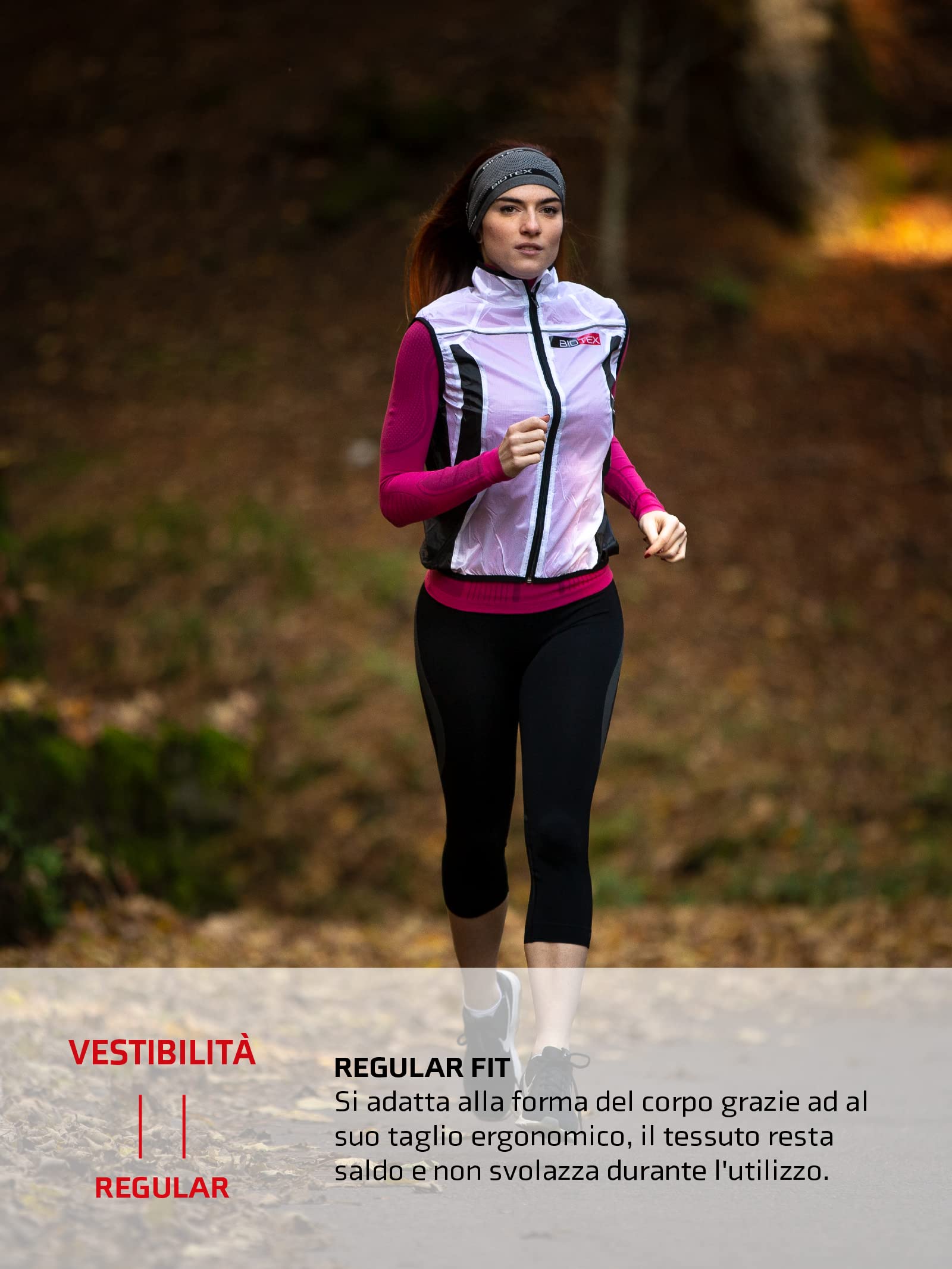 BIOTEX Gilet X-Light Antivento Ciclismo e Running, Intimo Tecnico Sportivo, Giacca Traspirante e Ripiegabile