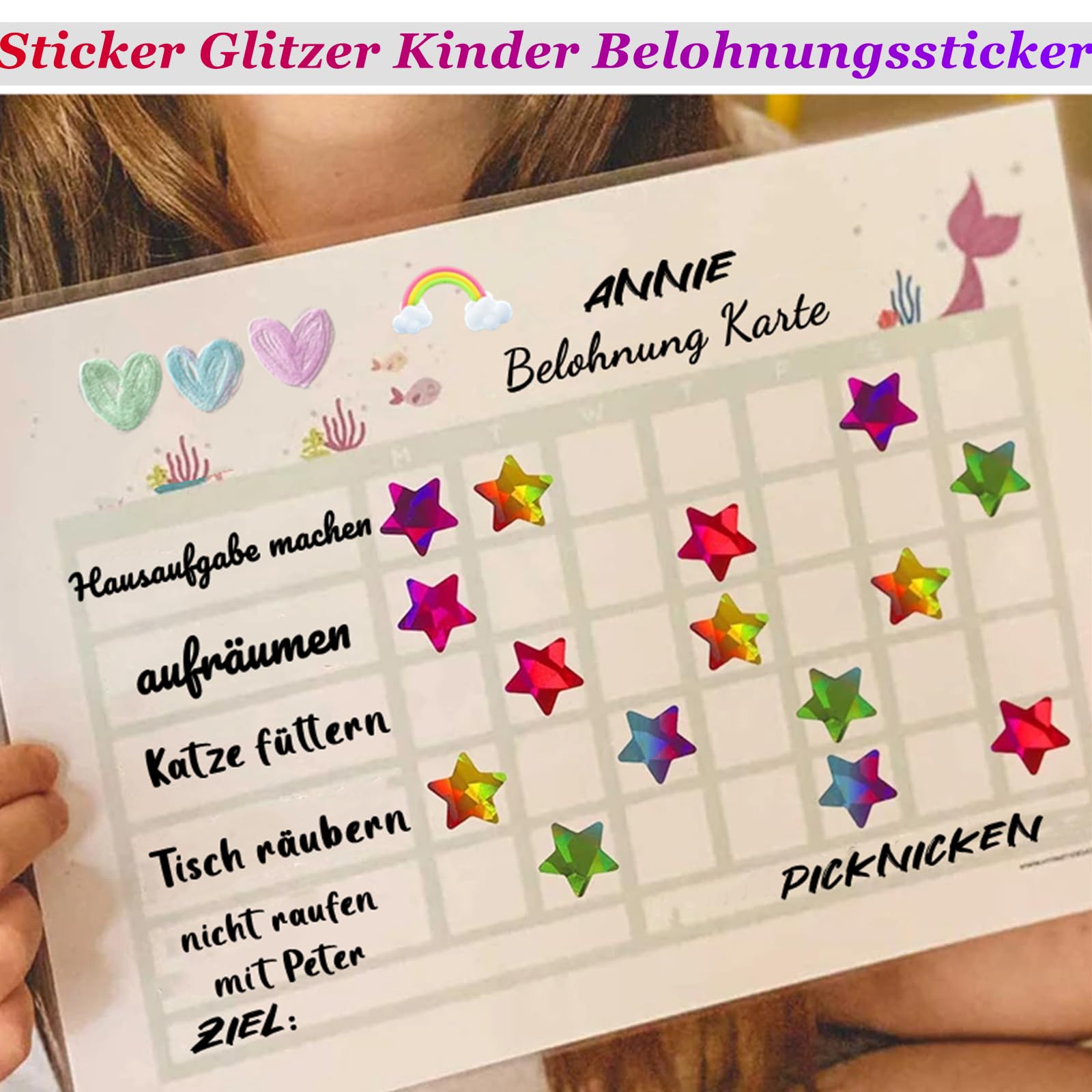 Autocollants à paillettes laser pour scrapbooking, récompense et étiquettes de bricolage