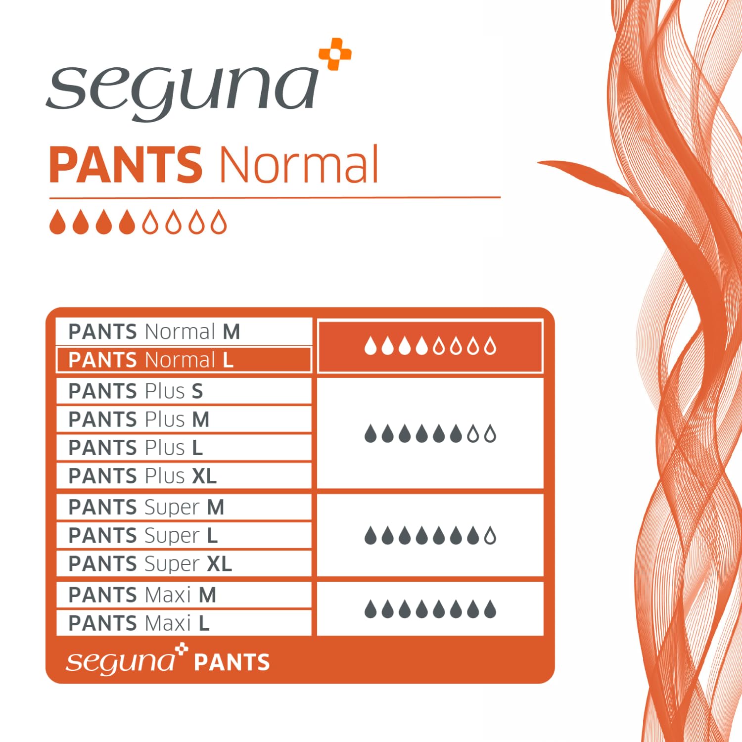SEGUNA Pants Normal, Inkontinenz Pants, Windelhosen für Erwachsene, Frauen, Männer, Inkontinenzhosen bei Blasenschwäche (L (Sparpaket 4 x 20 Stück))