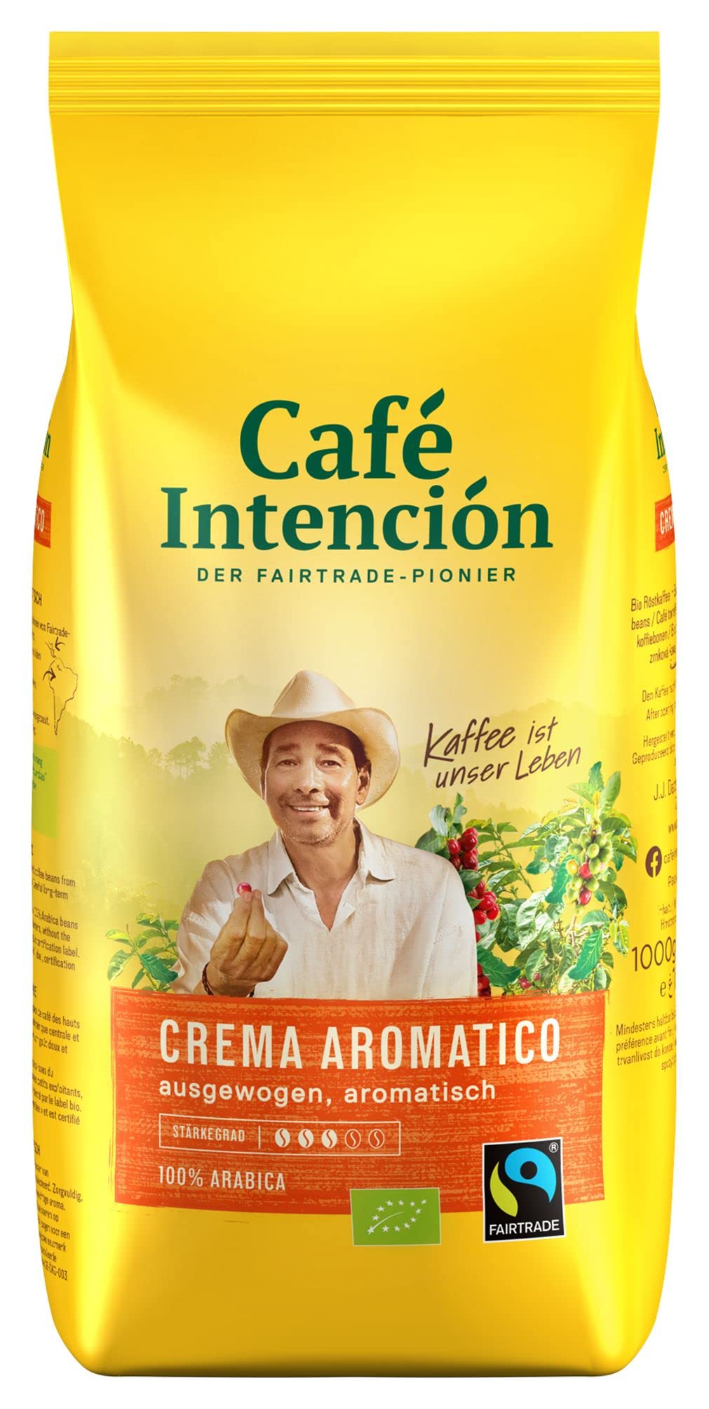 Kaffee CREMA AROMATICO von Café Intención, 4x1000g Bohnen