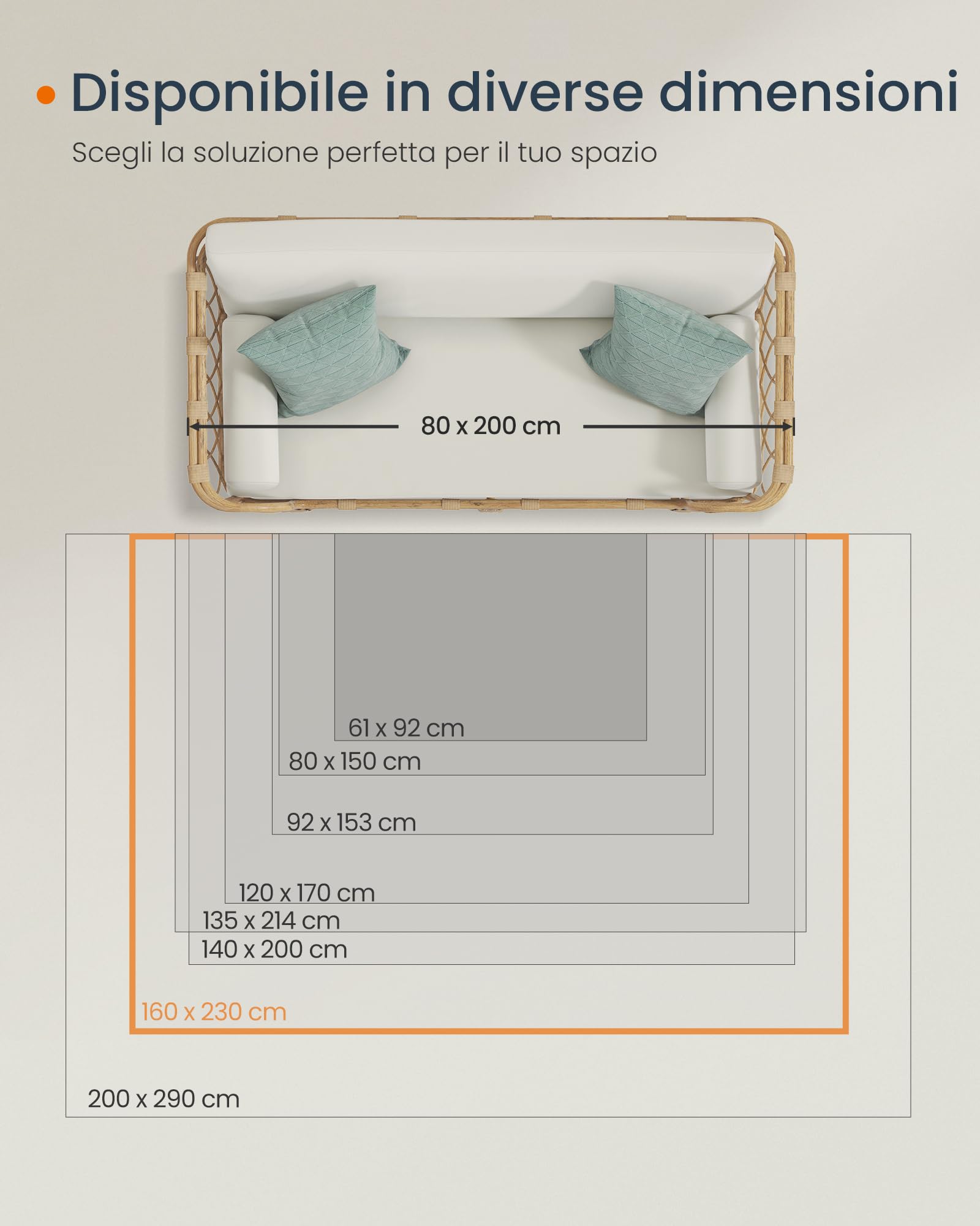 SONGMICS HOME Tappeto Antiscivolo 200 x 290 cm Camera da Letto, Stile Vintage Tradizionale, Ornamento per Soggiorno, Cucina, Ingresso, Sala da Pranzo, Lavabile in Lavatrice, Blu Acqua TAR310Q01