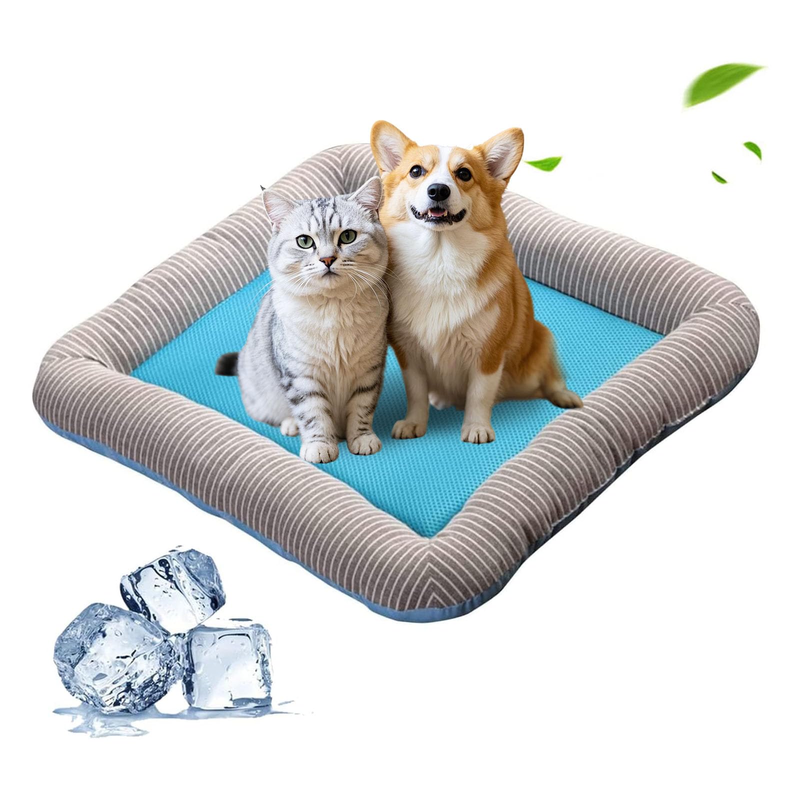 Petcute Cama con almohadilla fría para perros, gatos, cachorros, gatitos, colchoneta refrescante para mascotas, manta fría, material de seda de hielo, suave para verano
