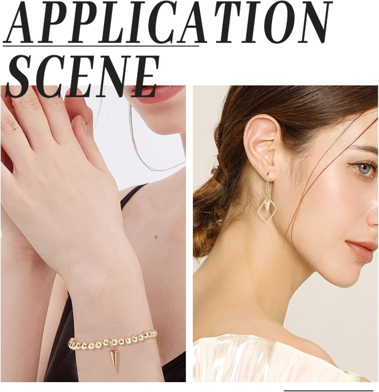 UNICRAFTALE 24pcs 4 Styles Spike Pattern Hypoallergenic Pendants 304 Stainless Steel Charms Golden Cone Pattern Pendants for DIY Necklaces Jewelry Making, Hole 1.5~2mm - Image 7