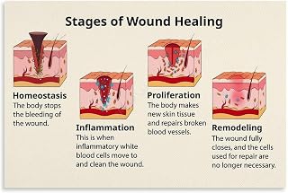 Wound Healing Stages Hospital Poster Medical Education(4) Canvas Painting for Living Room Bedroom Decor 30x20inch(75x50cm) Unframe-style