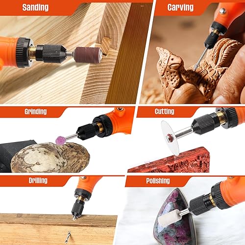 Miniatura 4 de MTCode Herramienta rotativa inalámbrica, mini kit de herramientas rotativas con 73 piezas, accesorios de 5 velocidades y kit de herramientas de