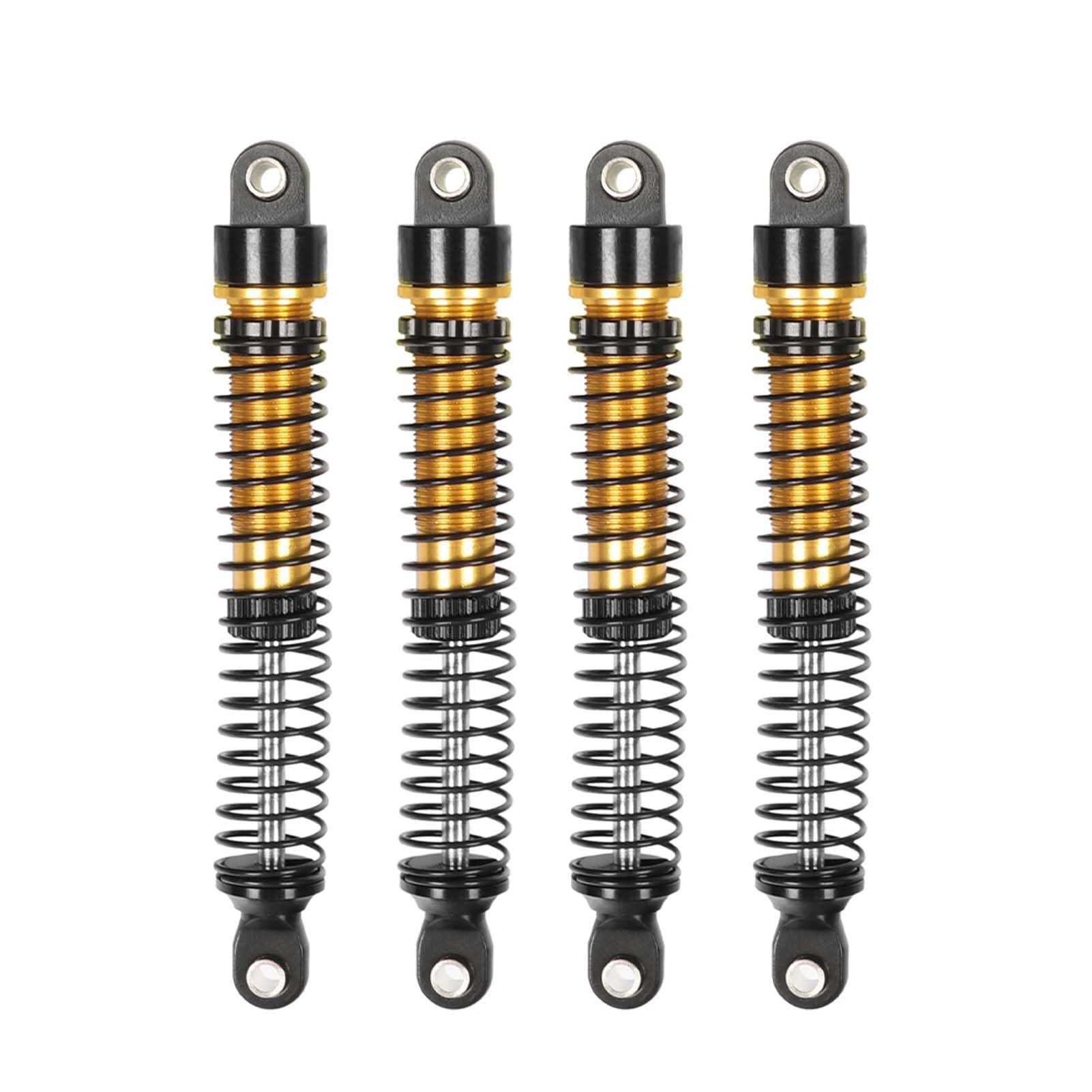 KEEDA 4PCS Aluminum Threaded Shock Absorbers Oil Damper for 1/18 RC Crawler Car TRX4M TRX4MT 1/12 RC Crawler Upgrade Parts (Gold, 71mm)