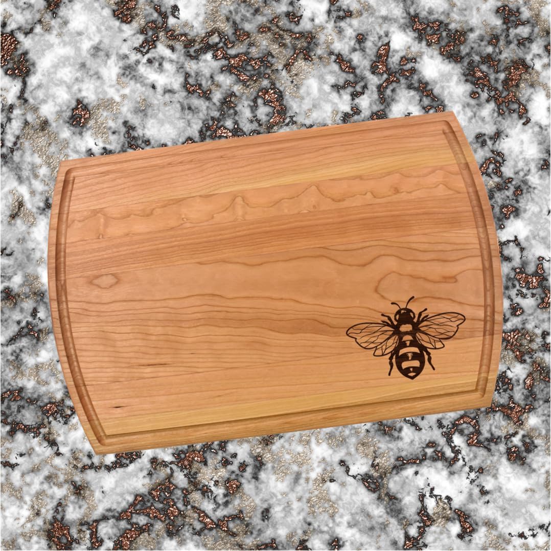 Bee Cutting Board | Honey Bee Charcuterie Board | Gift Custom Serving Tray | Personalized Beekeeper Gift | Farm Kitchen Gift | Wedding Anniversary Party Tray | Bee Paddle Board