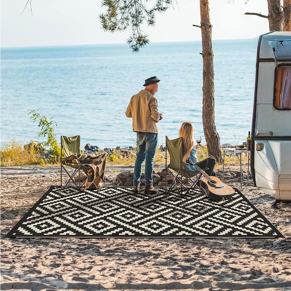 Lar Dywaniki outdoorowe, 160 x 230 cm, zmywalne, idealne do ogrodu, na plażę, kemping, łatwe czyszczenie, wodoodporna mata tarasowa, na zewnątrz, do salonu, tials