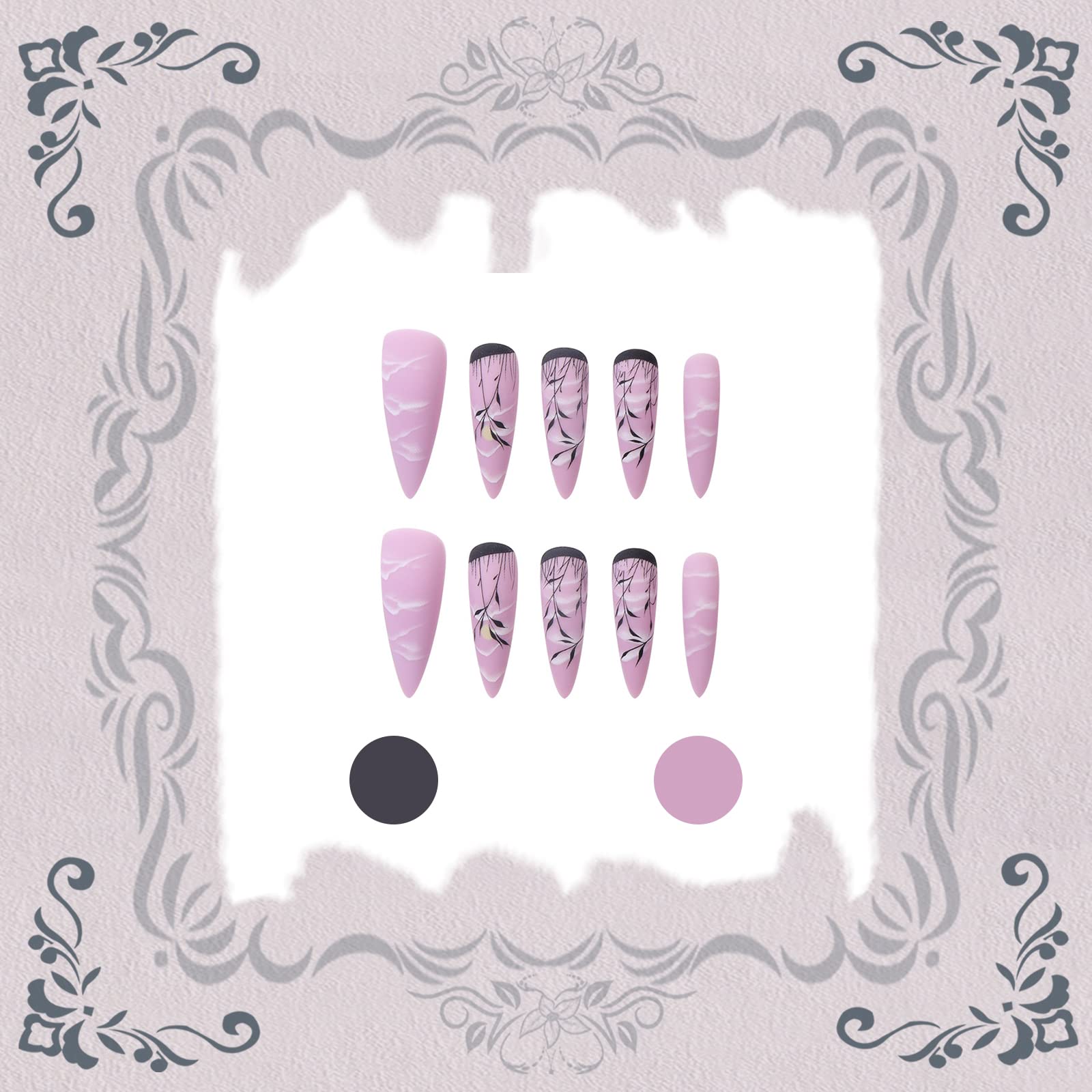 Long Stiletto Press On Nails Nude Glossy Artificial Nail Set_voghion.com