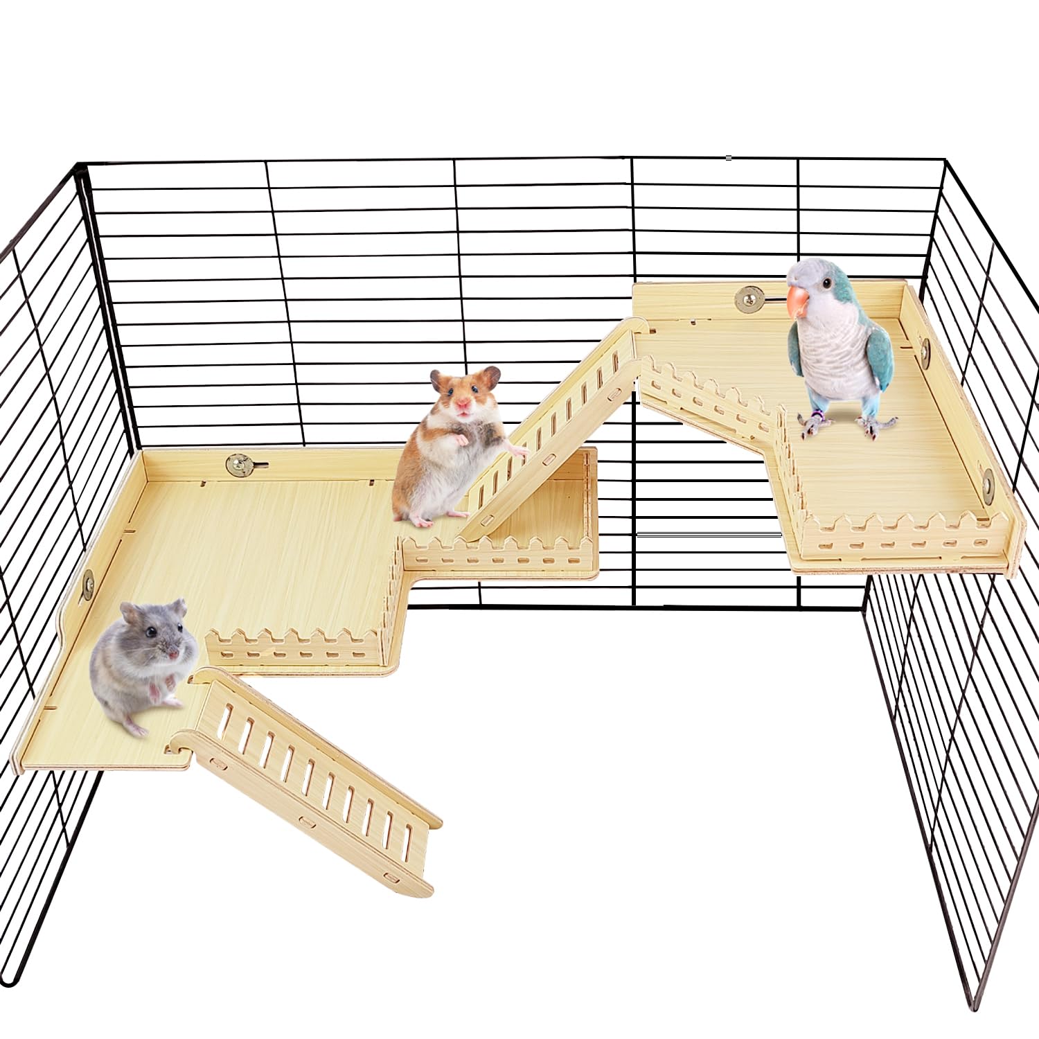 Hamster Wooden Platform,Chinchilla Cage Accessories,Hamster Ladder,Wooden Platform Jumping Board Climbing Ladder for Small Animal & Chinchilla, Guinea Pig, Hamster, Rat Cage