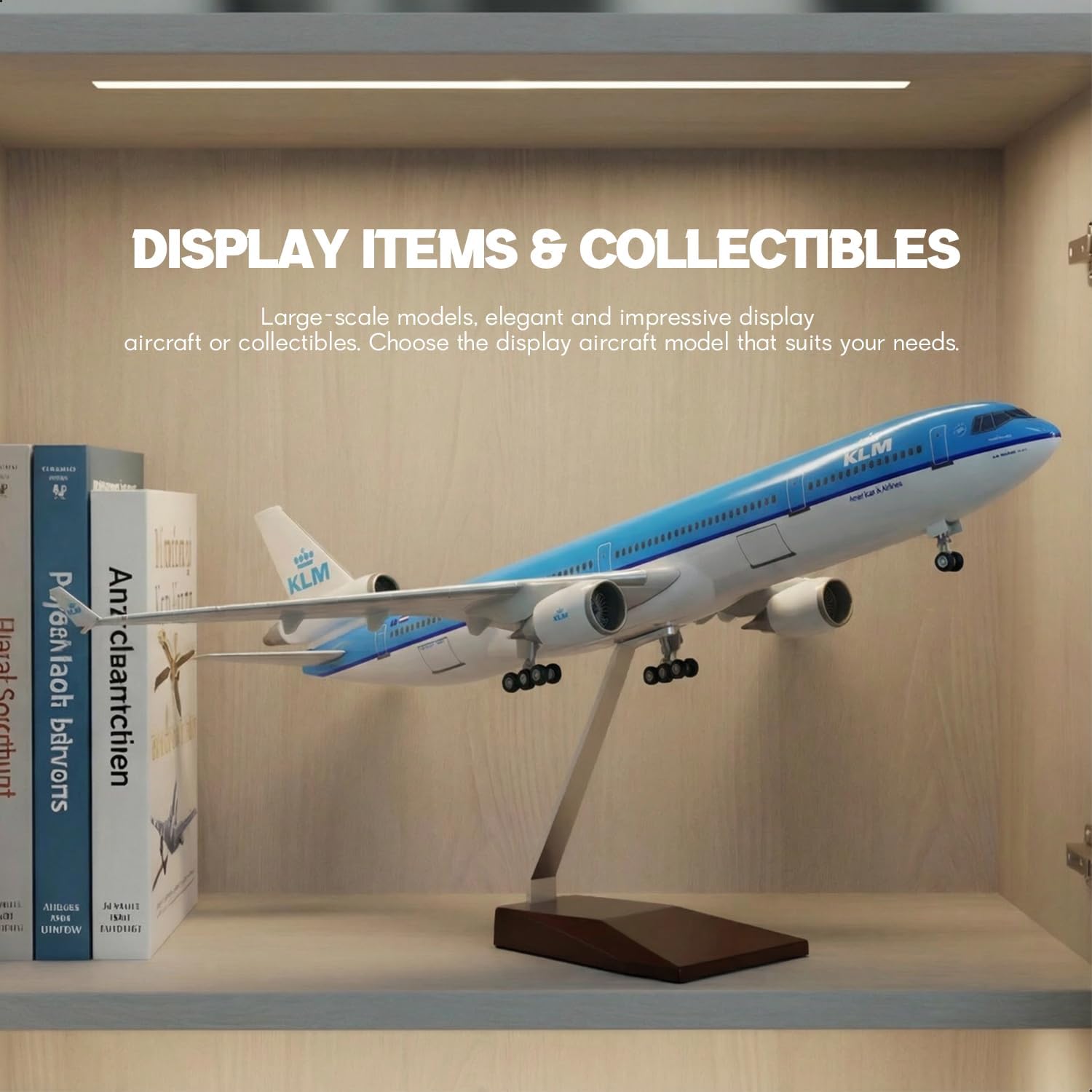1/130 大型スケール互換 KLM MD-11 飛行機模型 スタンド付き (18.5インチ 【バイロン】 L)大人向け航空記念