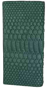 金運UP★ゴダン 深い緑色のダイヤモンドパイソン革Rジッパー折財布8002DGR 金運UPゴダン 深い緑色のダイヤモンドパイソン革Rジッパー折財布