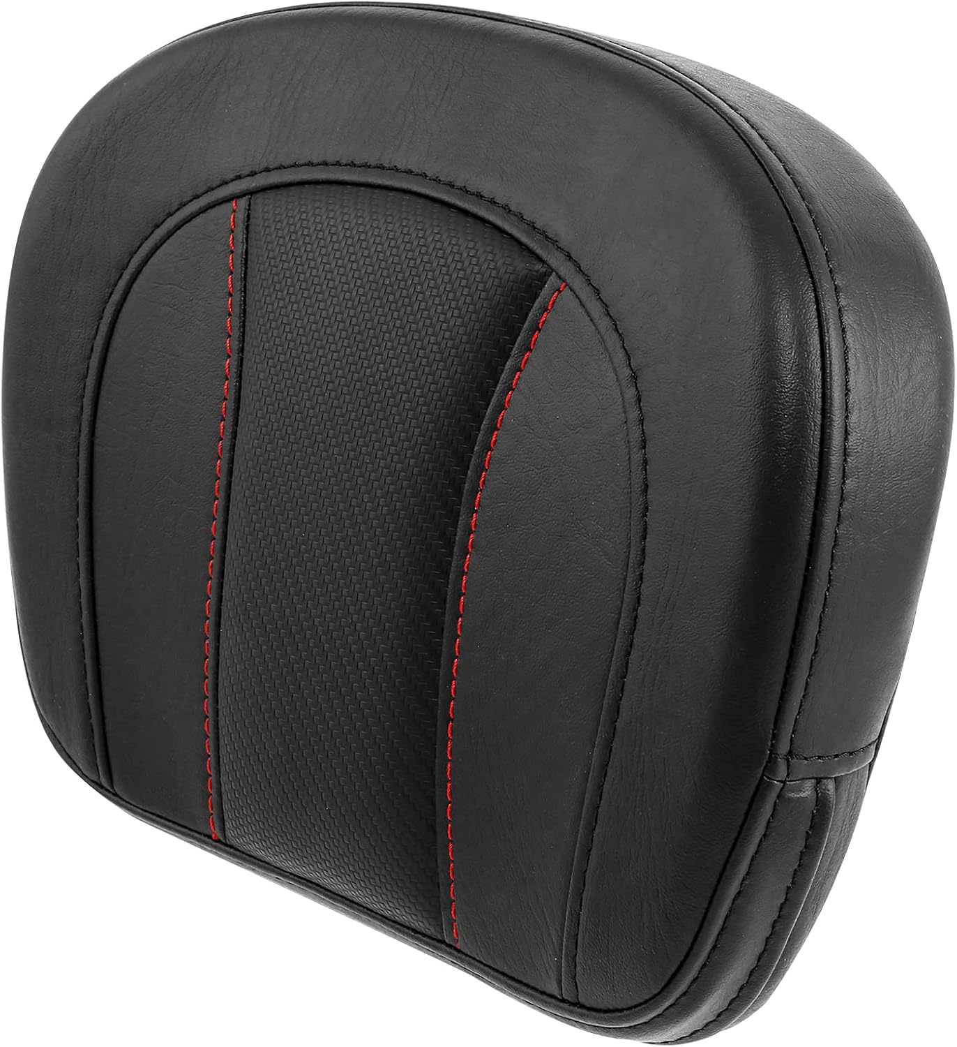XMTMOTO Sissy Bar Backrest Passenger Pad For Harley Touring Road King Street Glide Electra Glide Road Glide 1994-2020,Trike 2010-2011 Tri-Glide 2000-2020 and CVO Custom bikes,Black + Red Stitching