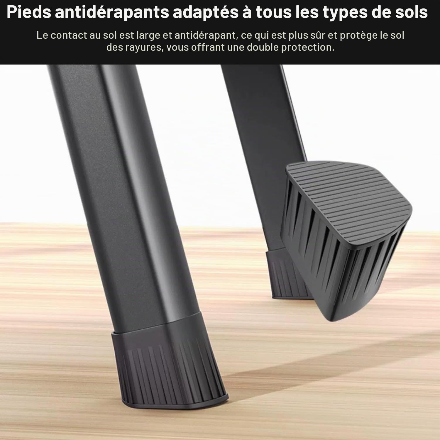 K IKIDO-Escabeau 5 marches-Pliant avec Pédale Antidérapante-chargé 150KG-En Acier-Noir