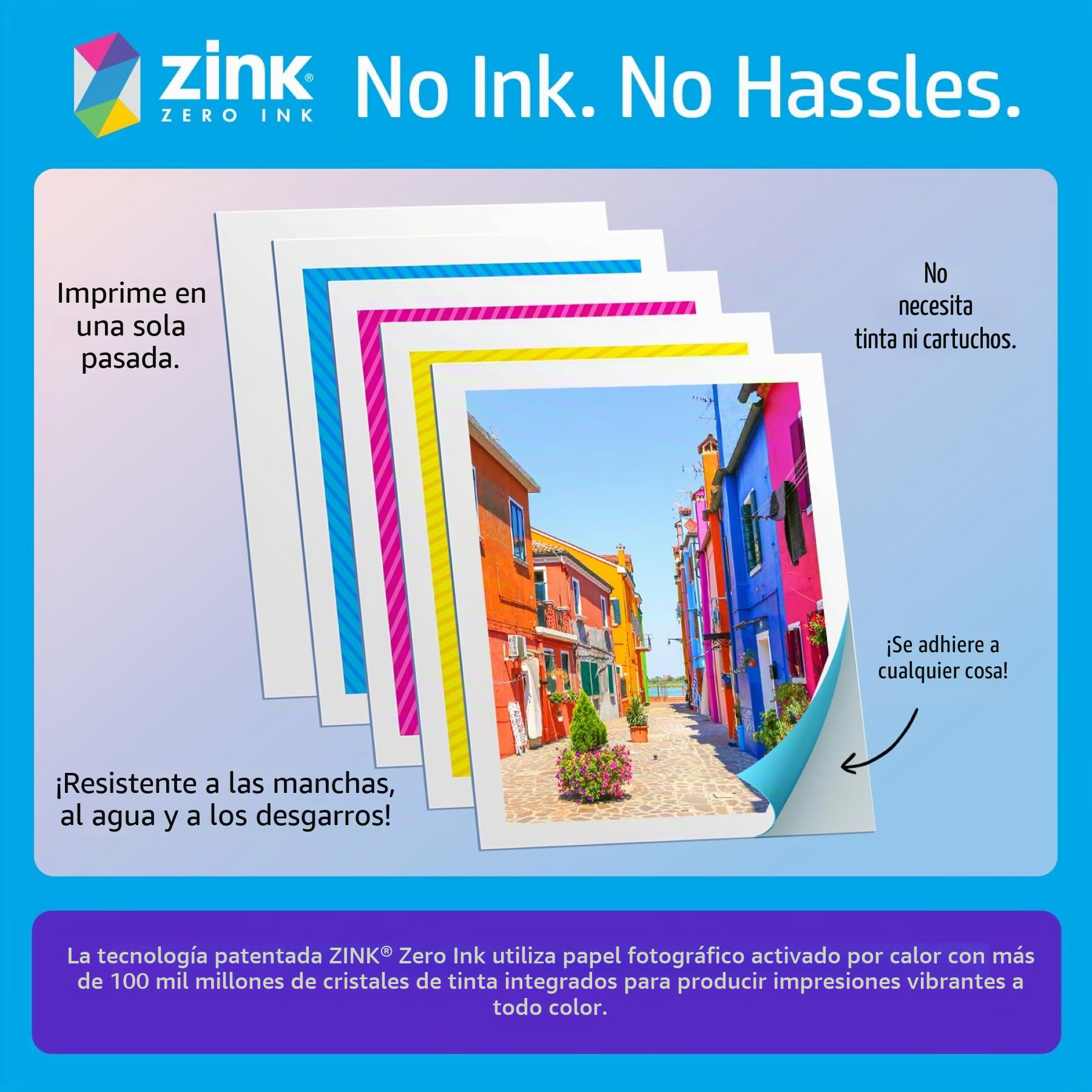 HP Sprocket 3x4 (8,9 x 10,8 cm) Impresora fotográfica portátil: Imprime Fotos al Instante y CREA álbumes de Recortes con Papel Zink Adhesivo. Ideal para el hogar o para Llevar a Todas Partes, Blanco.