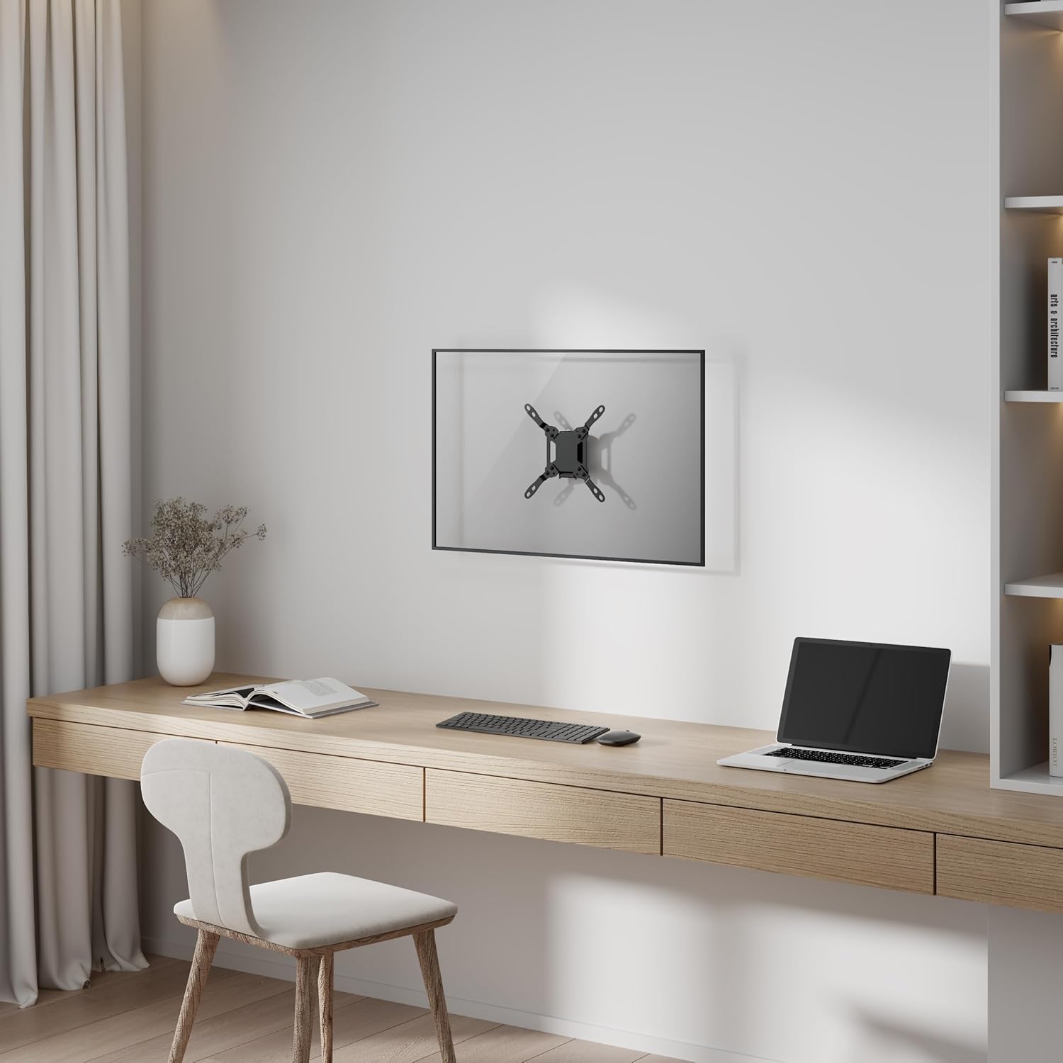 Mount-It! Tilting TV Wall Mount Bracket for Small to Medium TVs and Monitors, Low-Profile Design with Quick Release, Fits 32 to 50 Inch Screens, VESA 75x75 to 200x200 mm, 44 Lbs Capacity, Black