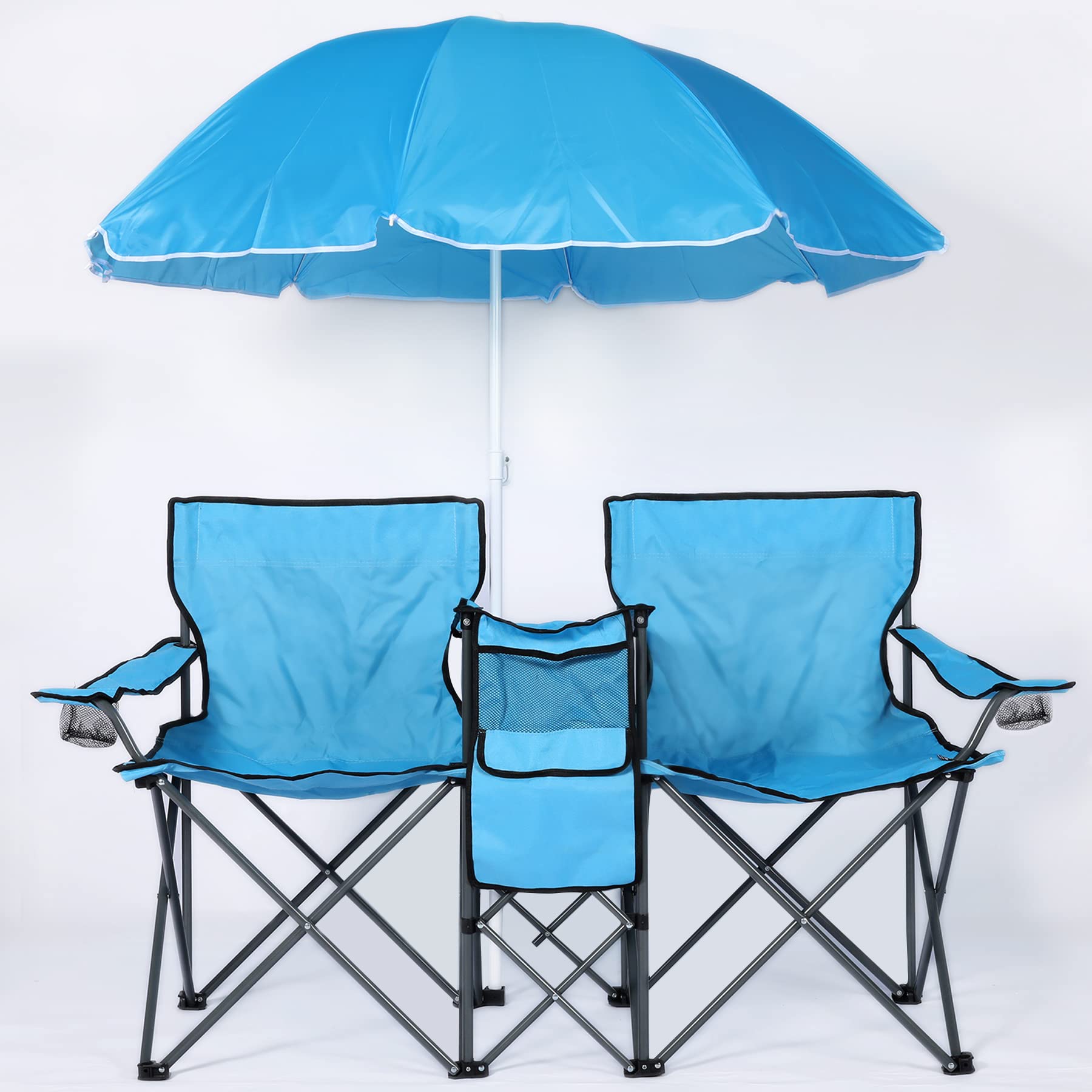 Amazon.com : LAZZO Double Folding Camping Chairs, Portable Picnic