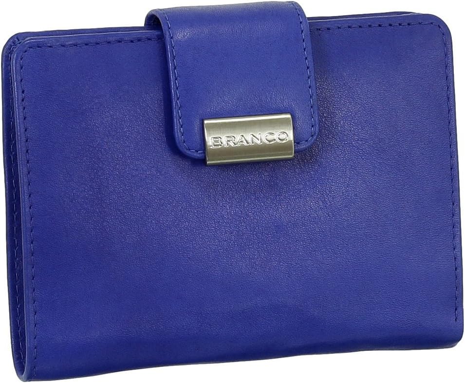 Luxury Leather Ladies Purse Wallet XXL Wallet with Press Stud Closure 10 cm Different Colours, royal blue, Breite ca. 10 cm / Höhe ca. 13 cm / Tiefe ca. 3 cm