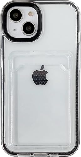 Caseative Tarjetero de color caramelo transparente a prueba de golpes suave compatible con funda de iPhone (negro, iPhone 11 Pro Max) disponible en Yaxa Peru