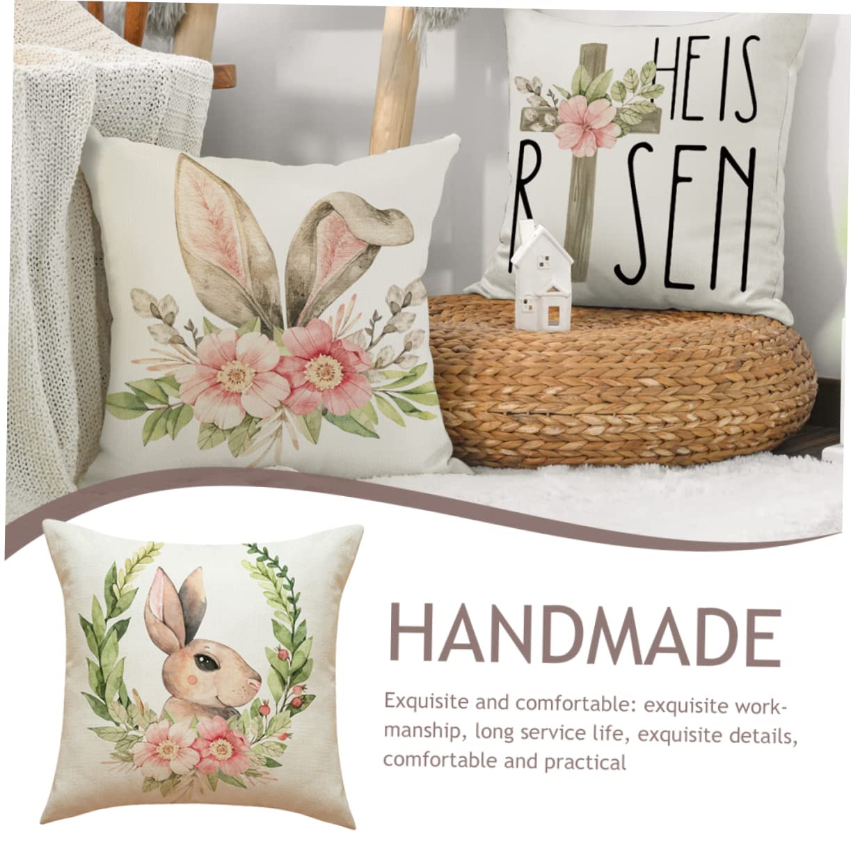 Alipis 3 Set Di Federe Per Cuscini Da Camera Da Letto Federe Decorative Per Decorazioni Pasquali E Natalizie 4 Pezzi * 3