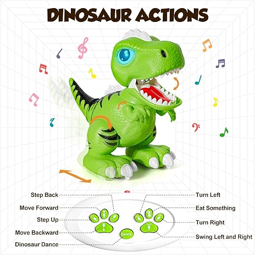 Miniatura 3 de Toy Life Juguete robot de dinosaurio para niños de 3 a 5 años, control remoto, robot inteligente, perro, dinosaurio, gesto y detección de mascotas,
