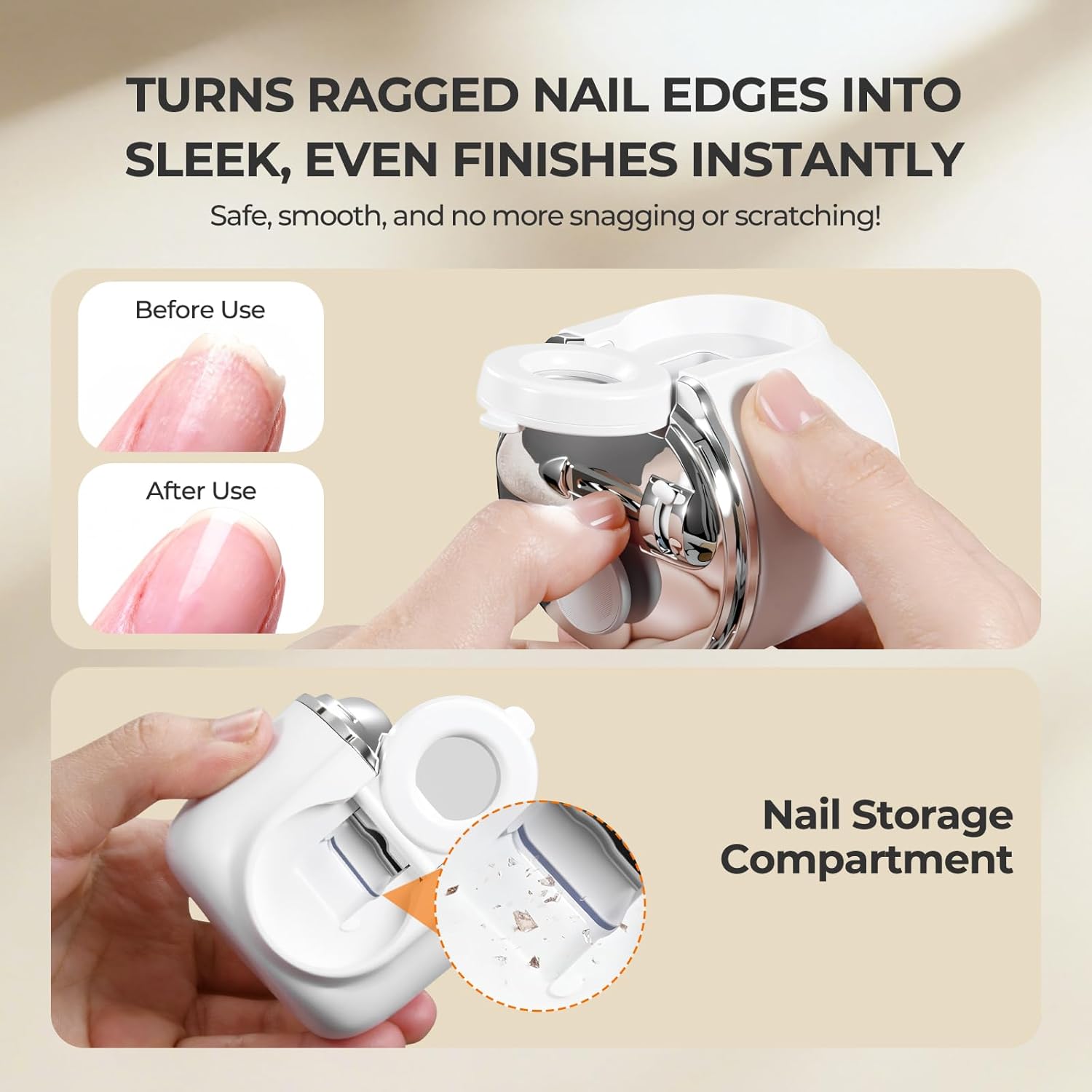 4 in 1 Automatic Electric Nail Clipper, 2026 Upgraded Nail Clippers Set with LED Light & Magnifier & Nail Scrap Storage, Dual-Blade Design, 3-Speed Gears, 90-Minute Runtime for Baby, Adults & Seniors