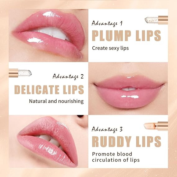 2pcs PH Lipstick Colour Changing - Colour Changing Lipstick - PH Adjusting Clear Lip Stick with Gold Foil - Moisturizing Lip Balm Glossy Shine & 24H Hydrating - Smooth Texture Lipsticks for Women