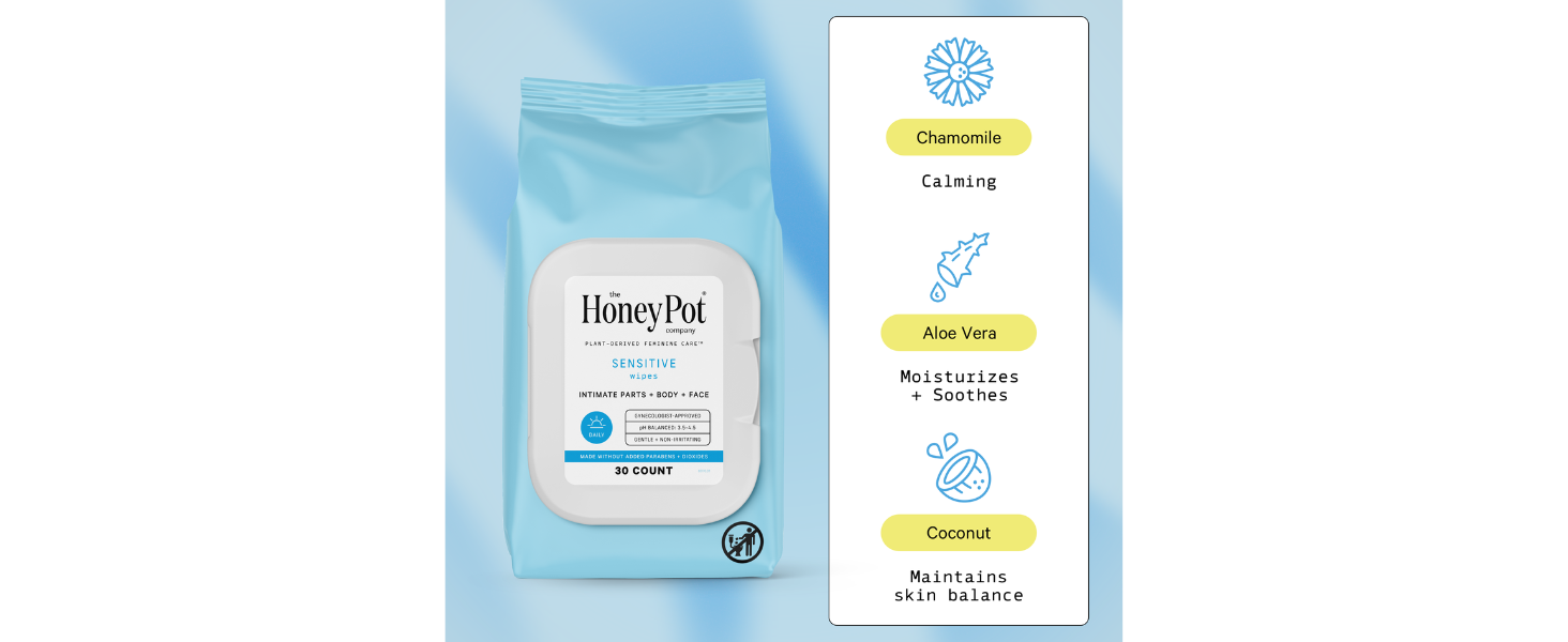The Honey Pot - Wipes Intimate Nrml Indv - 15 Ct