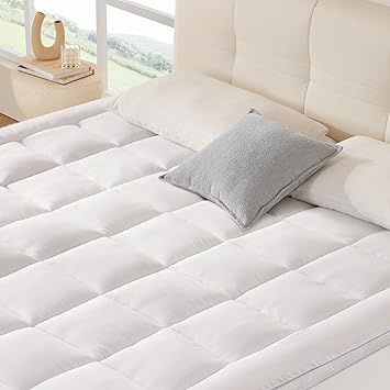 Eiayeebil Full Mattress Topper, 1000GSM Extra Thick Pillow Top Mattress Pad Cover for Body Pain Relief, Soft Breathable Bed Cover with 8"-21" Deep Pocket, 3D+7D Down Alternative, White