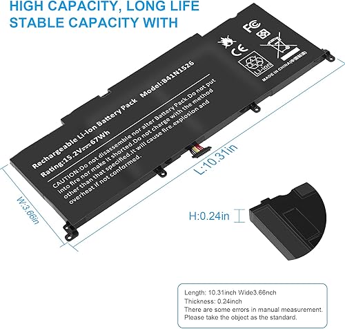 Miniatura 2 de B41N1526 - Batería para portátil Asus FX502VM FX60VM FX502VM-AS73 FX502VM-FY361T GL502 GL502V GL502VT GL502VT-1A ROG Strix S5 S5V S5VM S5VT6700