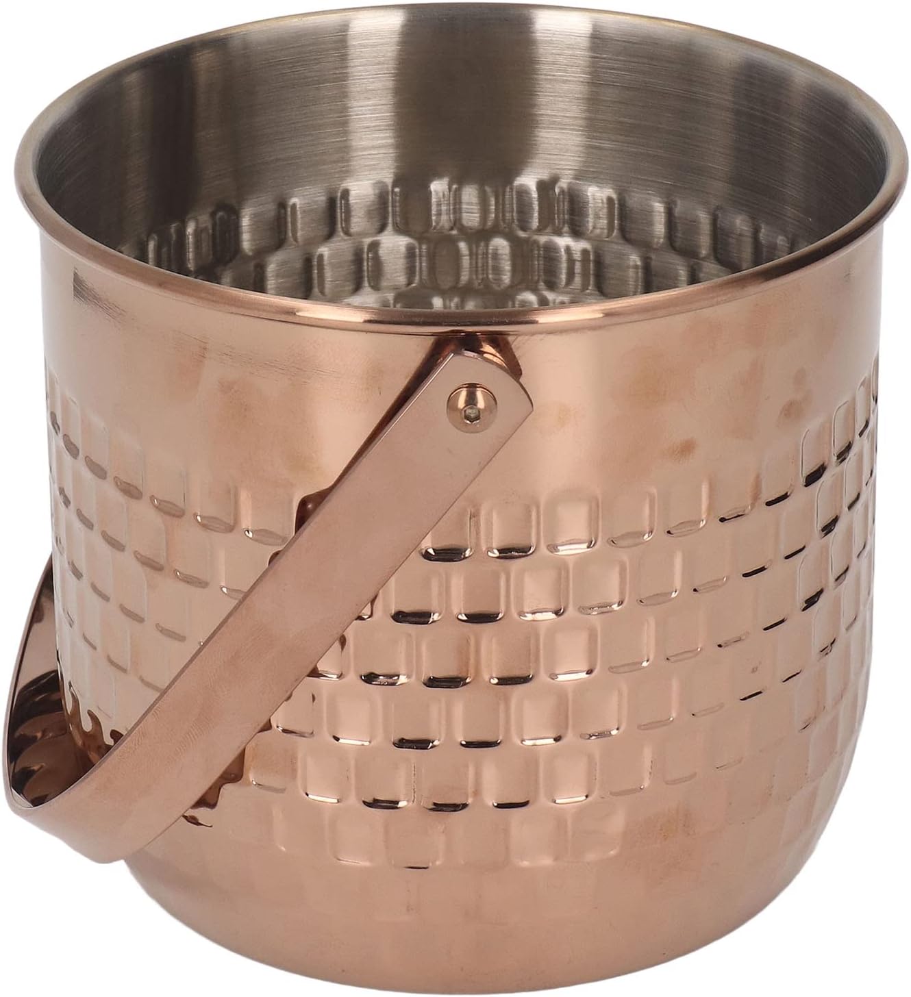 Double Layer Stainless Steel Wine Bucket Insulated Ice Bucket for Wine Beer Whisky Chilling at Bar Party or Home (Rosy Gold)