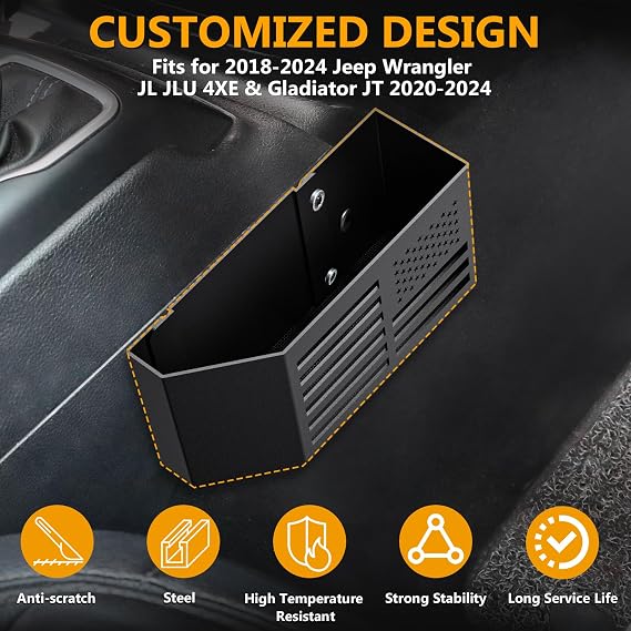 4 PCS Upgrade Window Switch Button Cover Bundle with Upgrade Metal Gear Shift Center Console Organizer for Jeep Wrangler Accessories and Jeep Gladiator