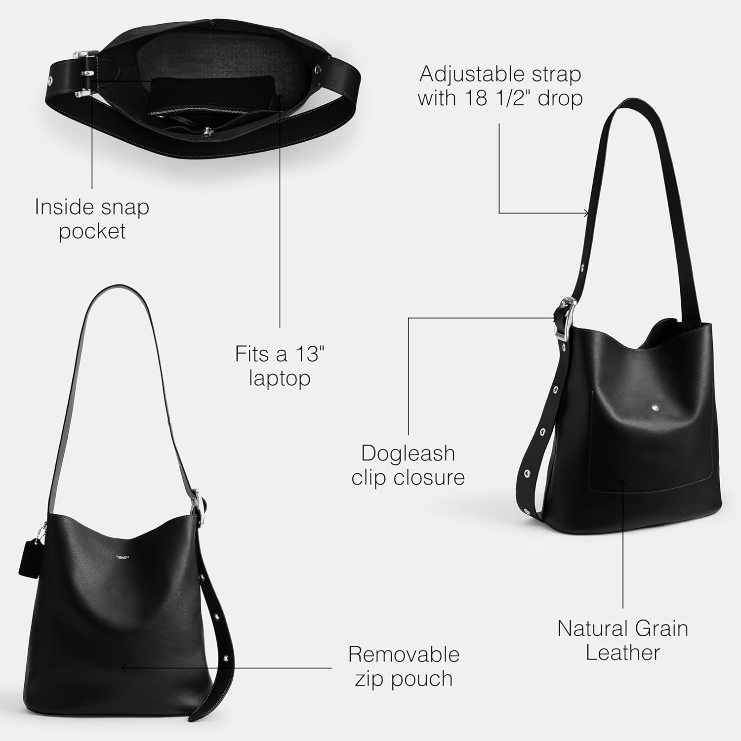 COACH Bleecker Bucket Bag 36