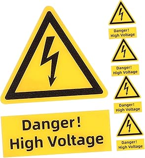 COHEALI High Voltage Sticker 5pcs High Voltage Warning Stickers Adhesive Labels Electrical Shocks Hazard Warning Stickers Electric Panel Labels