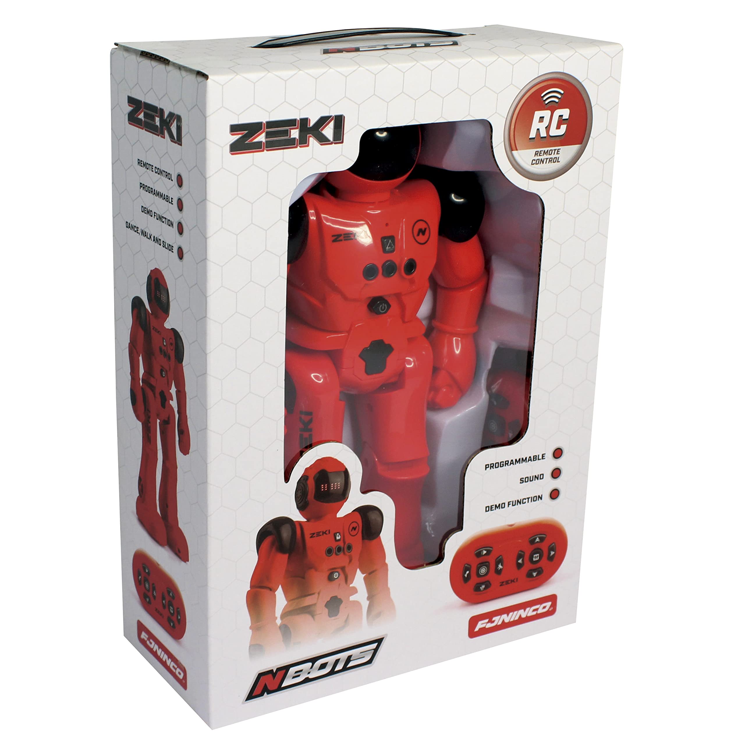 NBots - Zeki, Robot Radio controlado con múltiples prestaciones | Función Demo, Modo programación, anda, Patina, Baila, con música y Control de Volumen y con Luces en Ojos (NT10052)