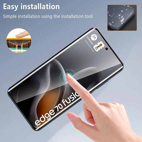 3-Pack for Motorola Moto Edge 70 Fusion Screen Protector Tempered Glass, 9H 3D Full Edge Coverage Film, HD Bubble-Free Film, Anti-Scratch Premium Protective Glass for Motorola Edge 70 Fusion