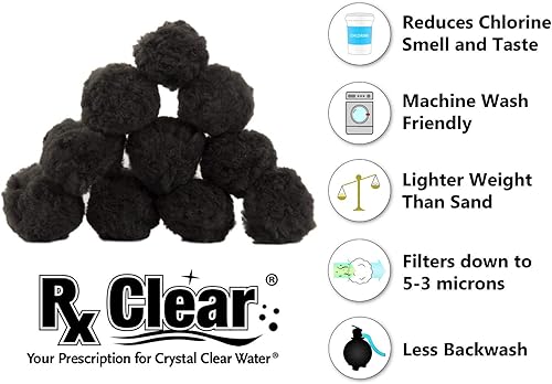 Miniatura 9 de Rx Clear Medios de filtro de brillo azul para filtros de arena de piscina, alternativa a la arena y el vidrio de filtro, tecnología especial que