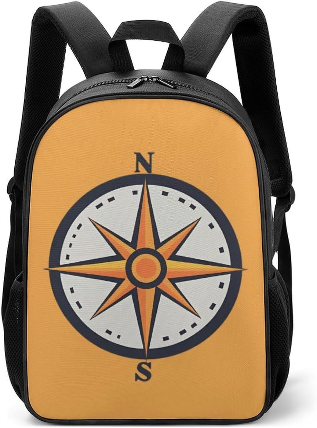Nautical Compass Travel Backpack Casual Daypack Shoulder Bag with Adjustable Shoulder Straps for Hiking