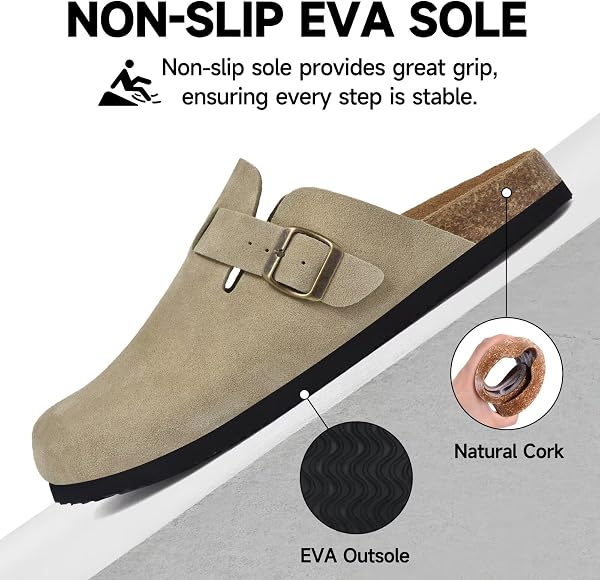Mules et Sabots Homme Chaussons Pantoufles avec Fermé Confortable d'Intérieur Extérieur 41-46 EU - 4