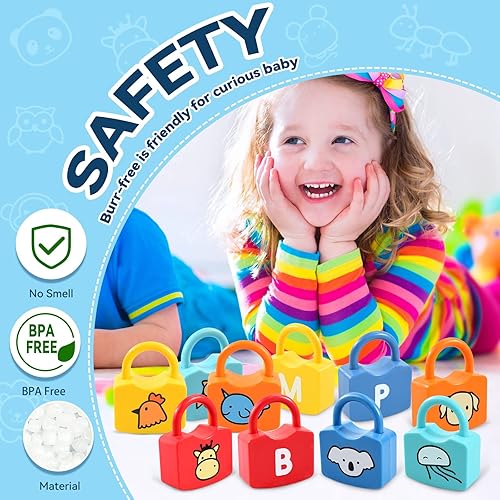 Miniatura 4 de Juguetes Montessori para niños de 3 años, actividades preescolares, juguetes para niños pequeños, juguetes de conteo de cerradura y llaves para