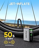 Vista 3 de Fanttik X10 Ace Tiny Mini bomba eléctrica para bicicleta, bomba de aire compacta de 120 PSI con válvula Presta y Schrader, bomba eléctrica